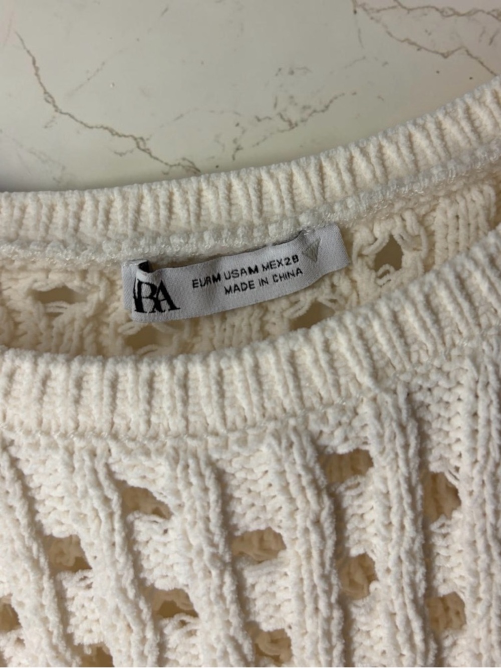 Zara Cream Ruffle-Knit Top - Picture 3 of 4